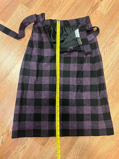 VTG Brendella Irish Kilt Tartan Plaid  Skirt Wool Ireland Size Xxs 24” Waist