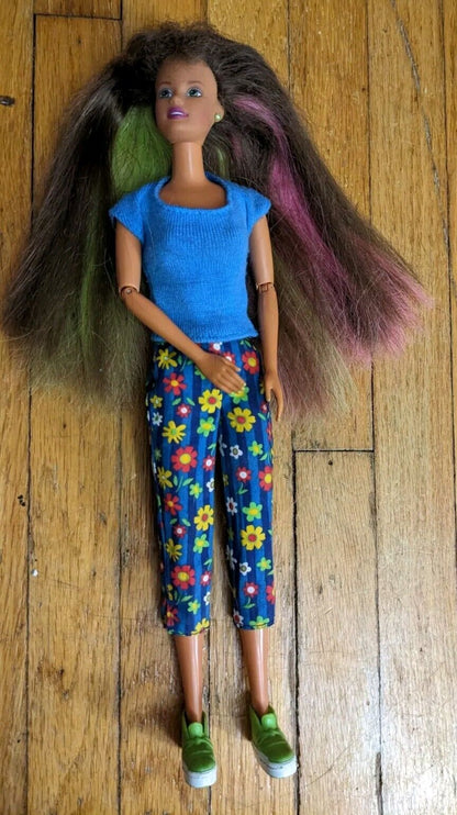 1998 Happening Hair Teresa Pink Green Hair And Jointed Articulated