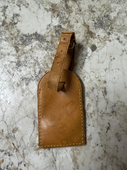 AS IS Vintage Louis Vuitton Small Luggage Tag in Vachetta Leather (16A)