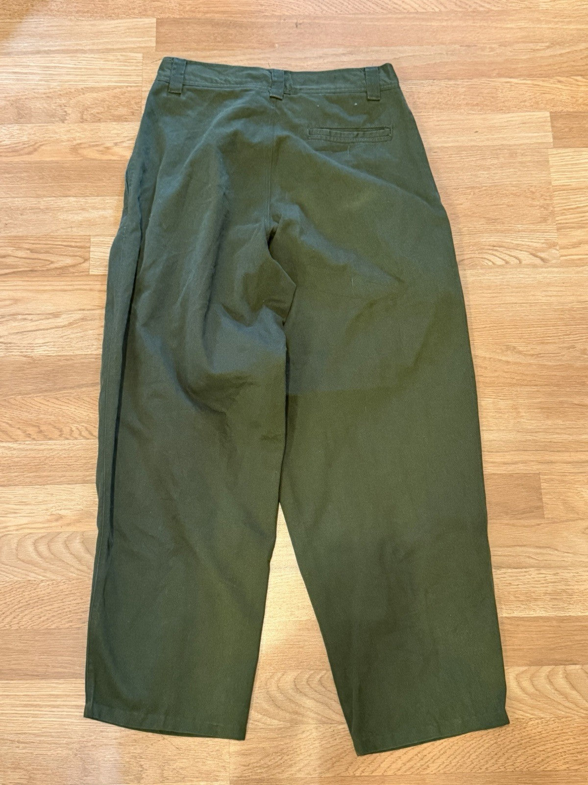 Vintage Bugle Boy Cargo Men Army Green Faded Baggy Wide Leg Y2K 90s