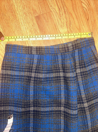 Vintage Pendleton Virgin Wool Skirt Plaid Midi Tartan Flannel Size Small 27"
