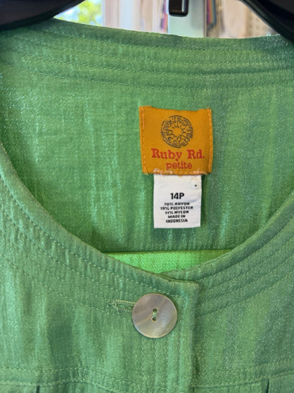Vintage Ruby Rd Blazer Metallic Green