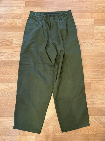 Vintage Bugle Boy Cargo Men Army Green Faded Baggy Wide Leg Y2K 90s