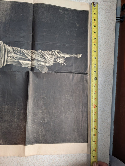 Vintage 1886 Frank Leslie's Illustrated Newspaper Statue Of Liberty Print Poster