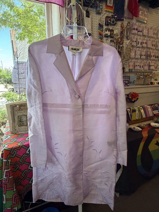 Vintage 80s Silkx Silk Dress Size Medium Lavender 
