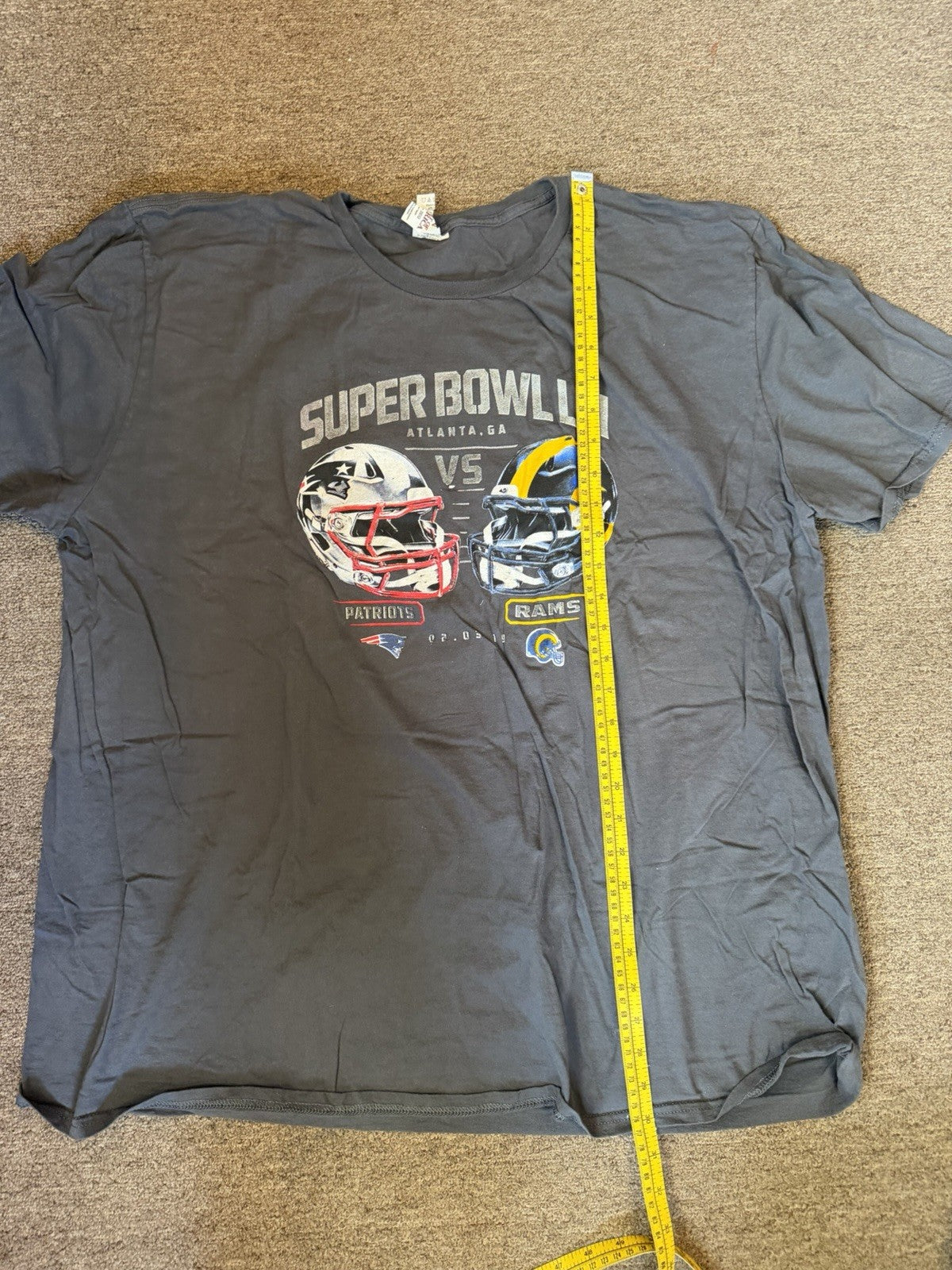 SUPER BOWL 2019 PATRIOTS VS RAMS T SHIRT TOM BRADY XXL 3XL