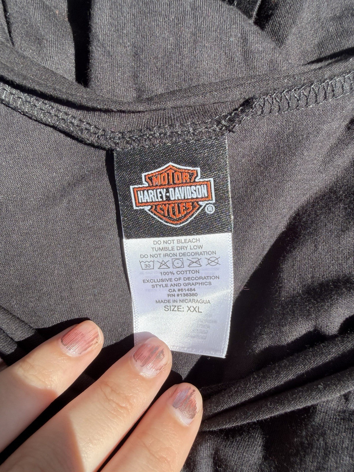 Vintage Harley Davison Black Tank Top Adult Size 2X El Paso Texas