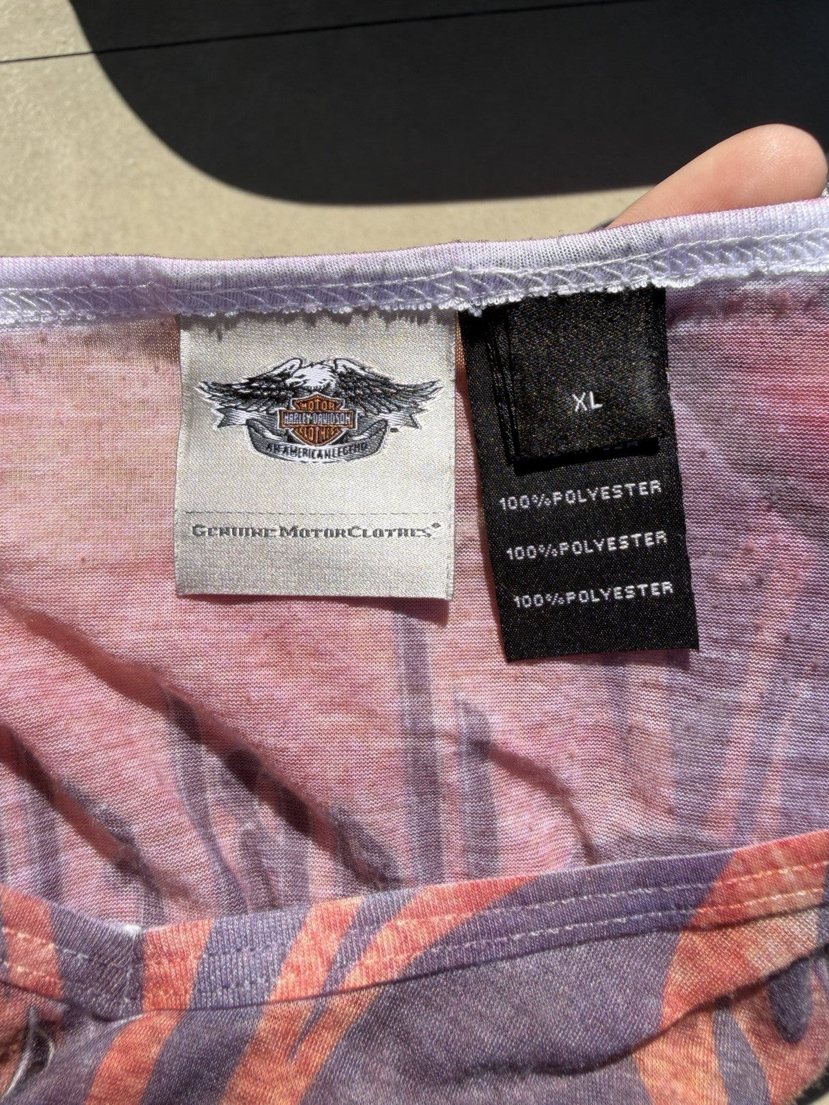 Womens Y2k Harley-Davidson T shirt Sz XL Phoenix Flames Stretch Fit Great Shape