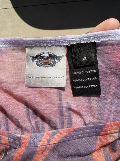 Womens Y2k Harley-Davidson T shirt Sz XL Phoenix Flames Stretch Fit Great Shape