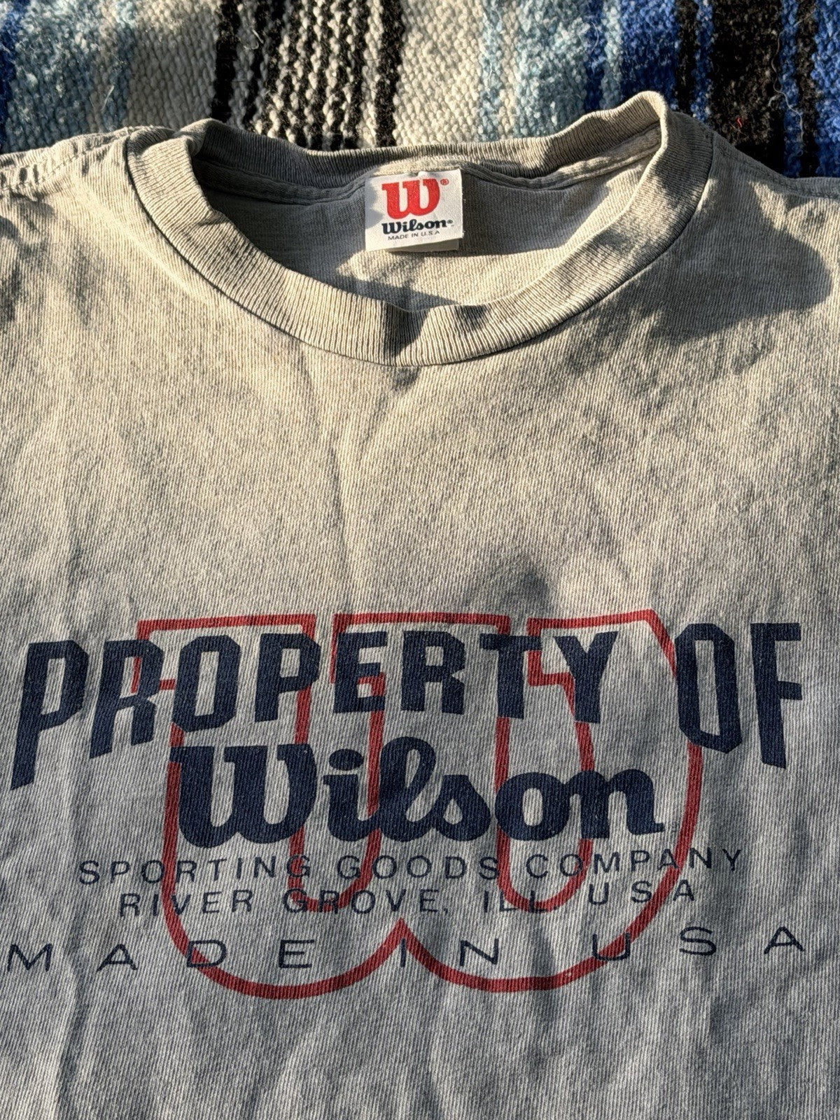Vintage WILSON Red Branded Label Athleticwear Heavy White T-Shirt Large