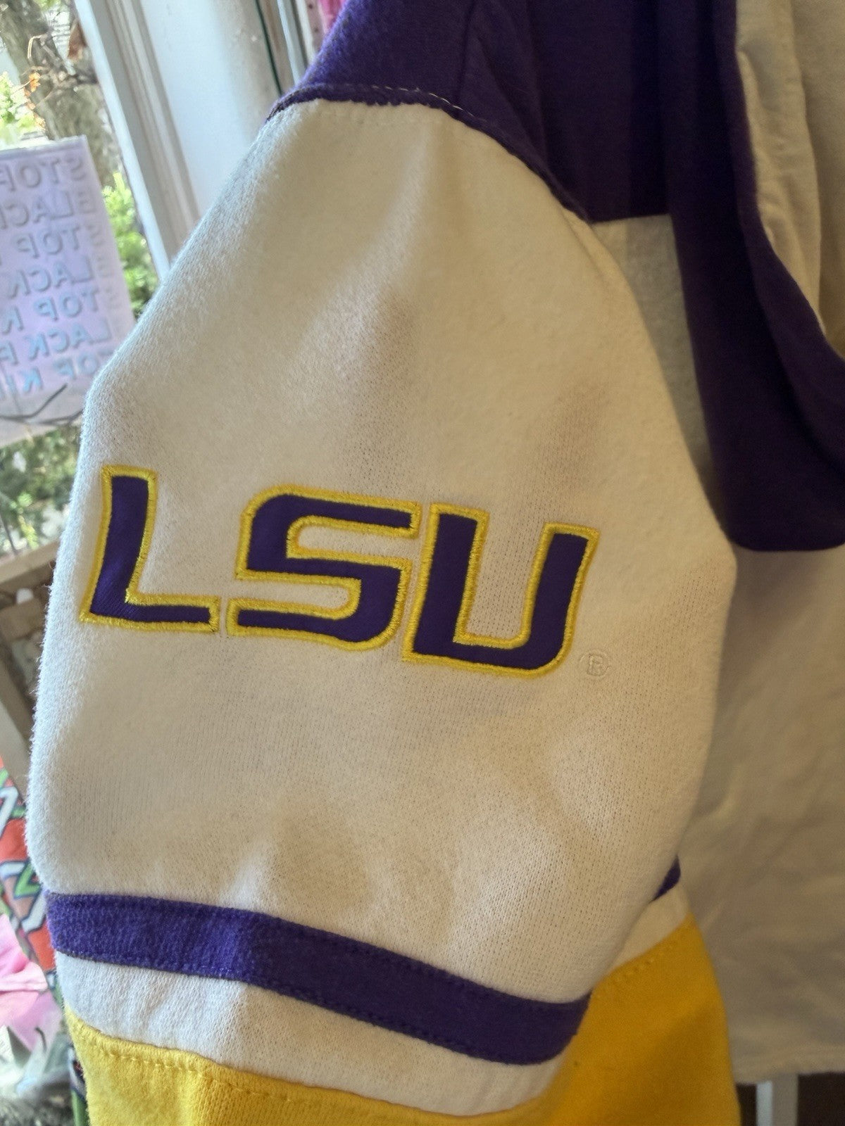 Louisiana State University Lace Up Vintage Sweatshirt Size Large