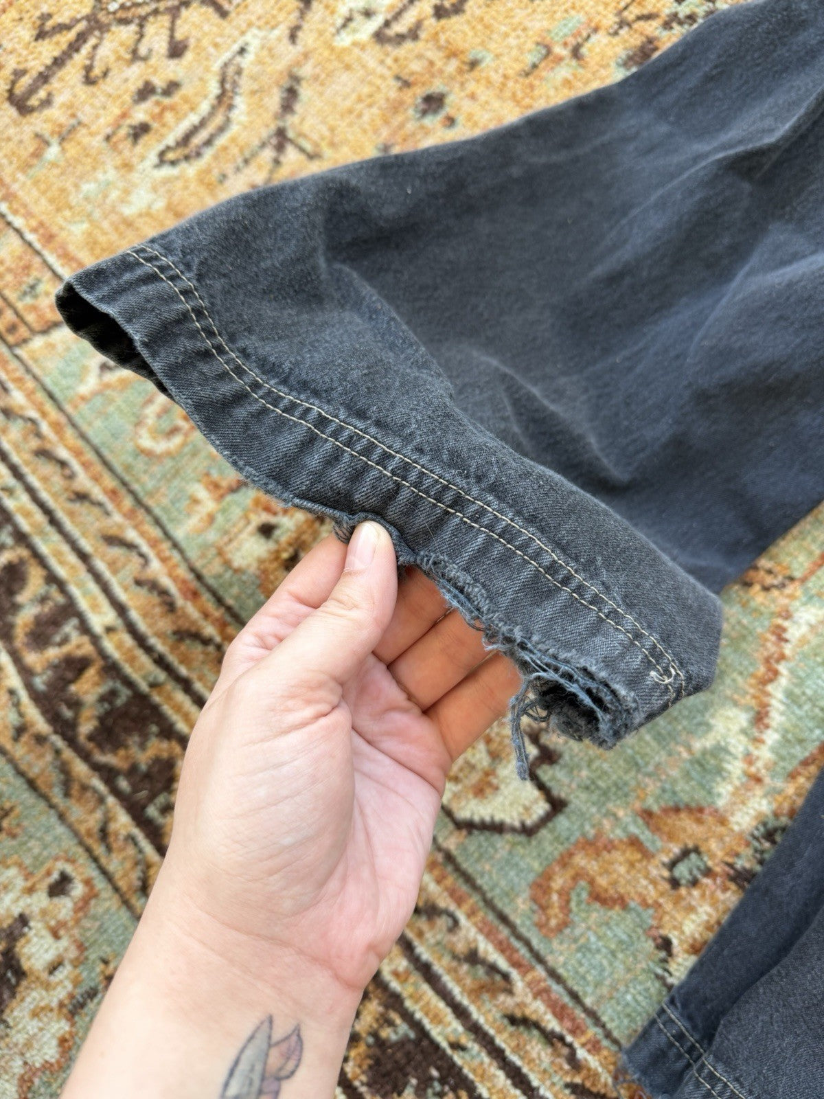 VTG Y2K Girls Sz 12 Dark Denim Pants Flare 2000s Low Rise