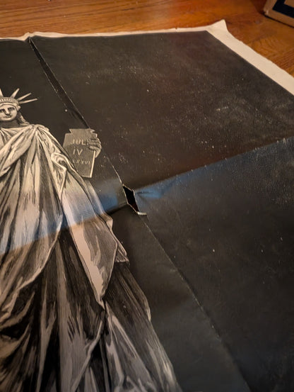 Vintage 1886 Frank Leslie's Illustrated Newspaper Statue Of Liberty Print Poster