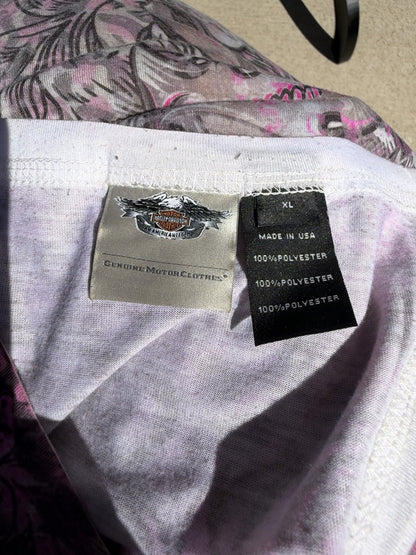Harley Davidson Vintage 90's Tank Top Women’s XL Leopard Trim Y2K
