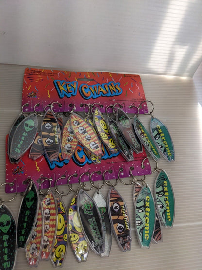 2 Dozen 90s Surfboard Keychain Favor Party Gift Bag Fillers Prize 24 Alien NOS