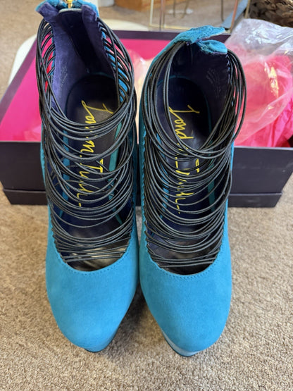 AS IS London Trash Womens Ceres Platform Heels Stiletto Teal Size 7.5