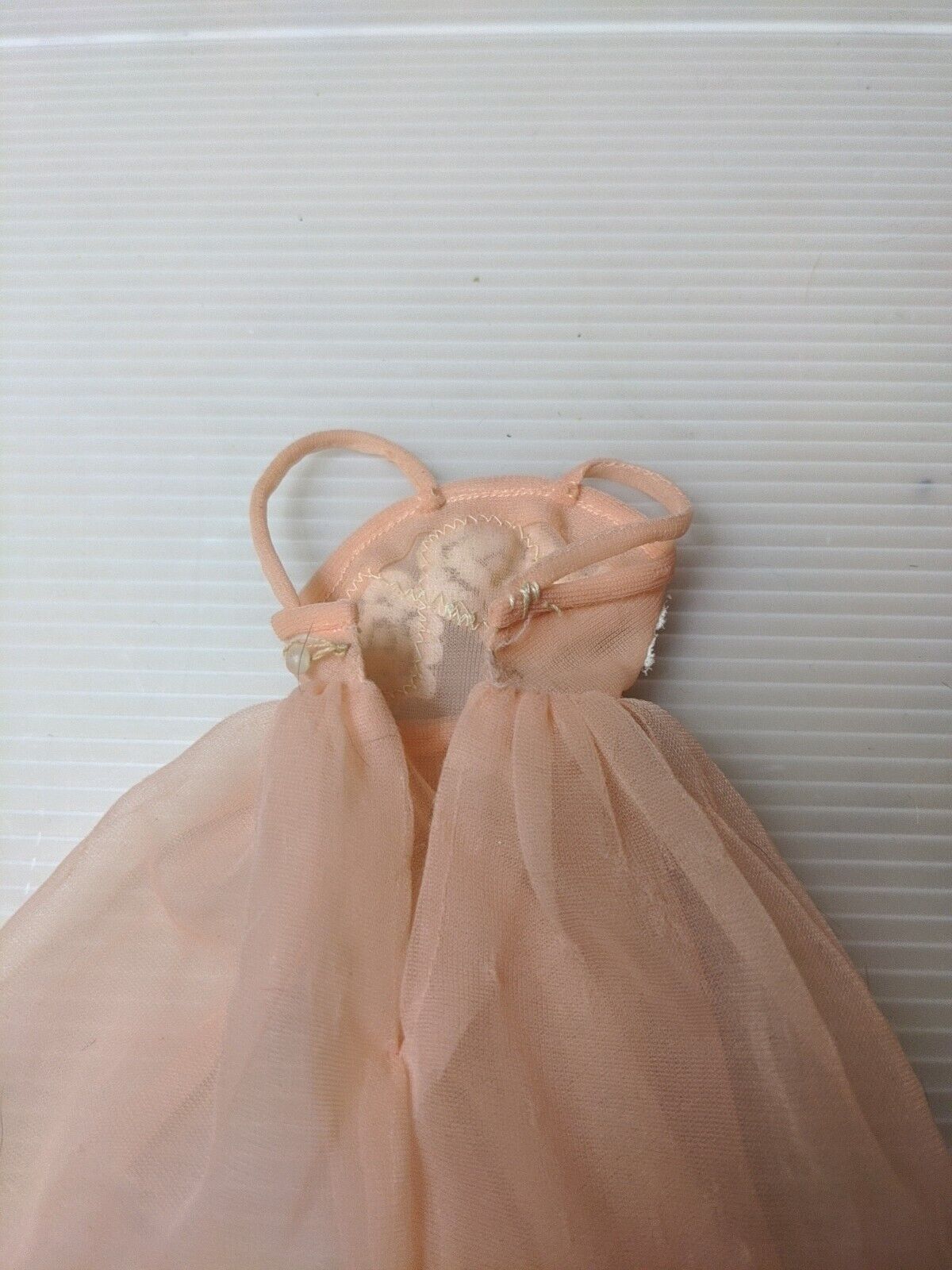 Vintage Barbie Doll DREAMLAND #1669 Nightgown 1960s Peach As Is  Loose Button