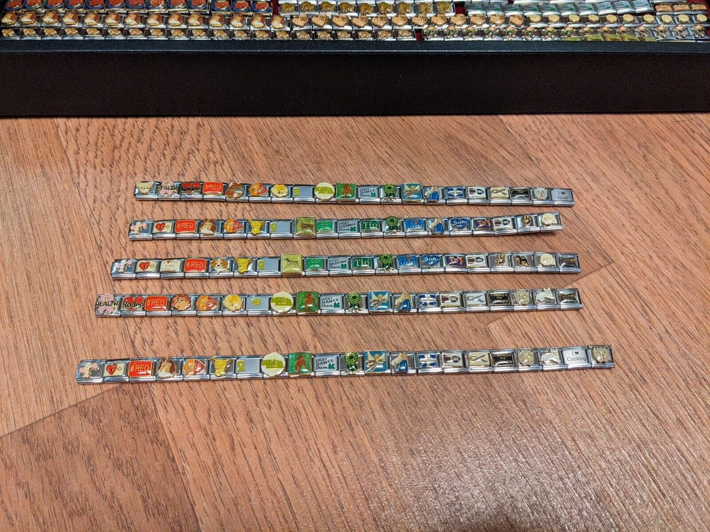 1 Premade Italian Charm Bracelet Filled With Rainbow Random Charms 