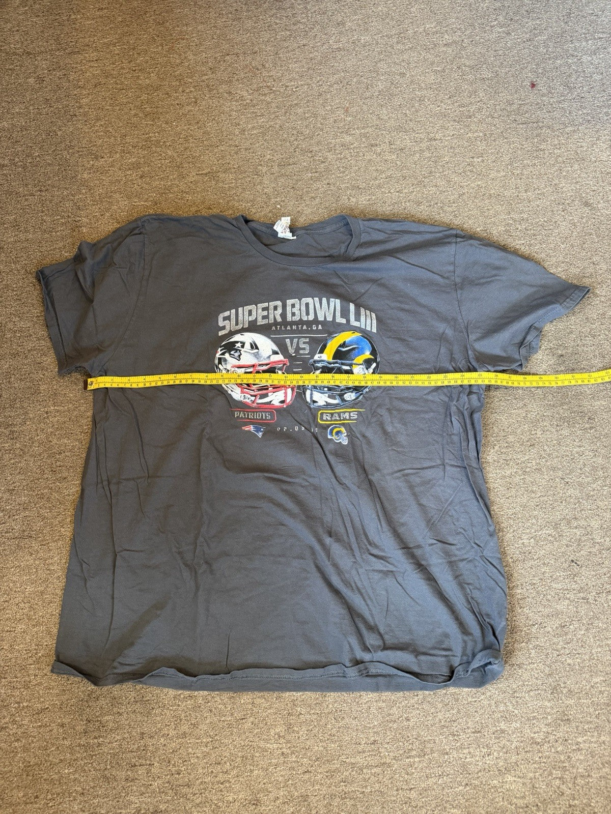 SUPER BOWL 2019 PATRIOTS VS RAMS T SHIRT TOM BRADY XXL 3XL