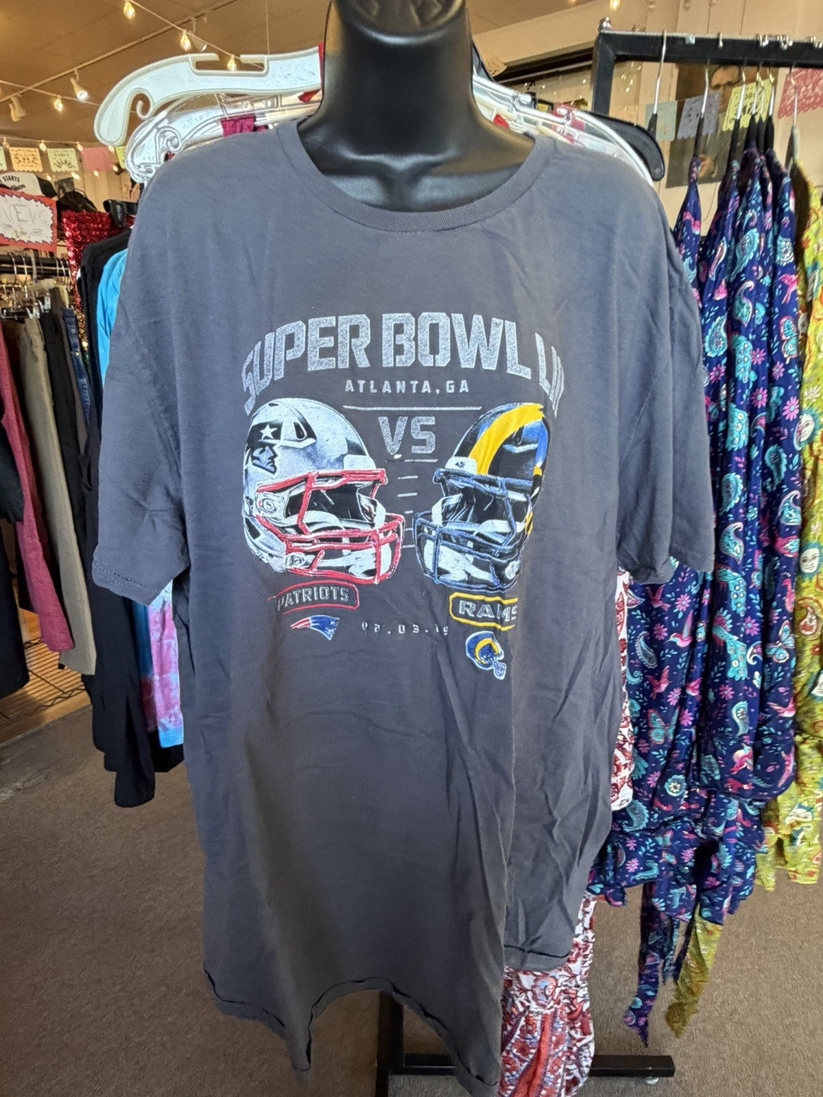 SUPER BOWL 2019 PATRIOTS VS RAMS T SHIRT TOM BRADY XXL 3XL