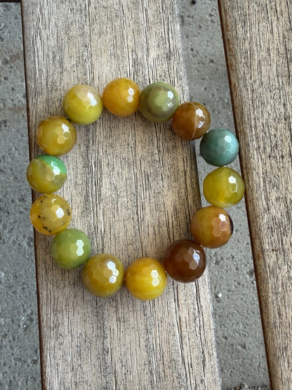 Vintage Faceted Agate Bracelet