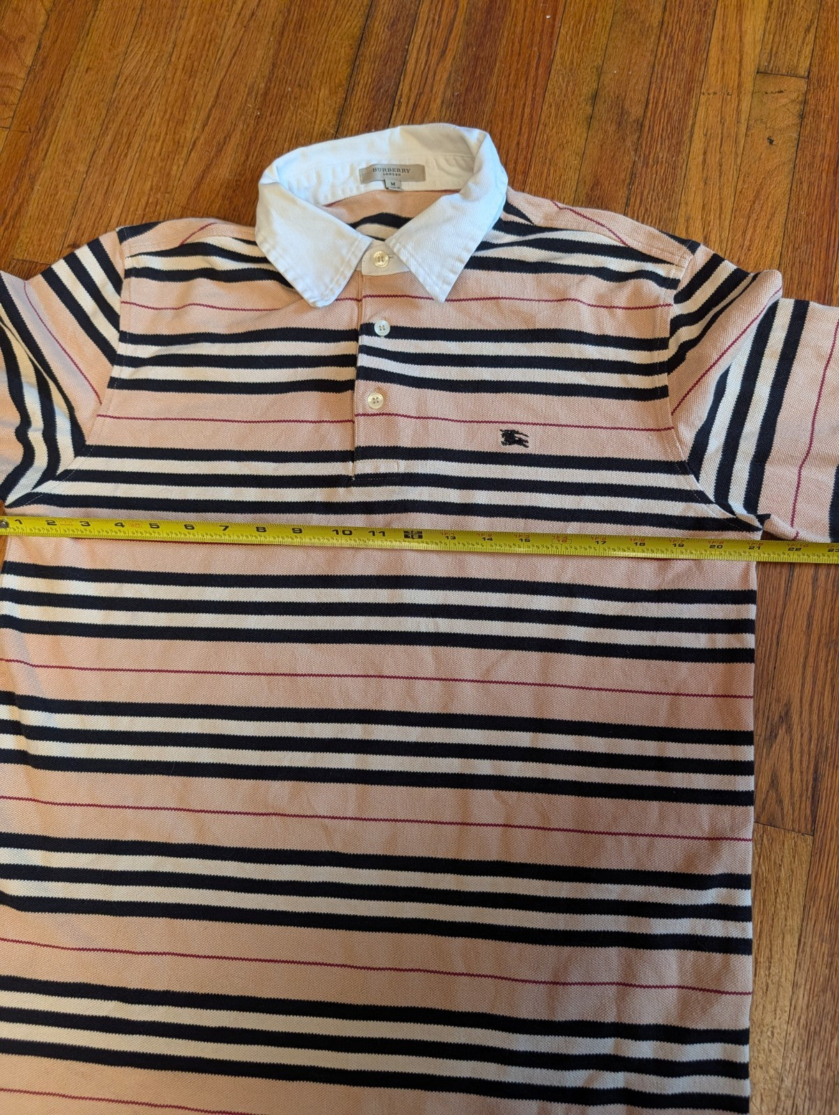 BURBERRY LONDON Size M Nova Stripe Cotton Long Sleeve Polo Rugby 
