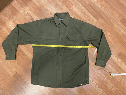 RedHead Shirt Journeyman Large Green Button Up Flannel Lined  Outdoor As Is 