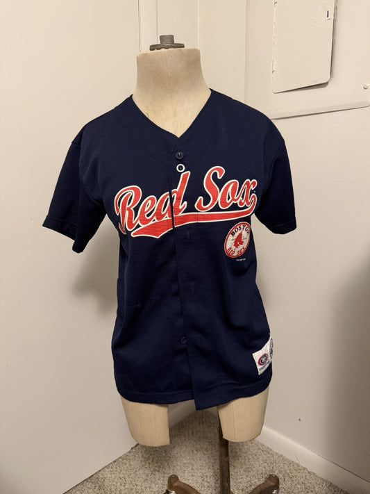 AS IS Vintage 00s Boston Red Sox TRUEFAN Button Down Baseball Jersey Size M
