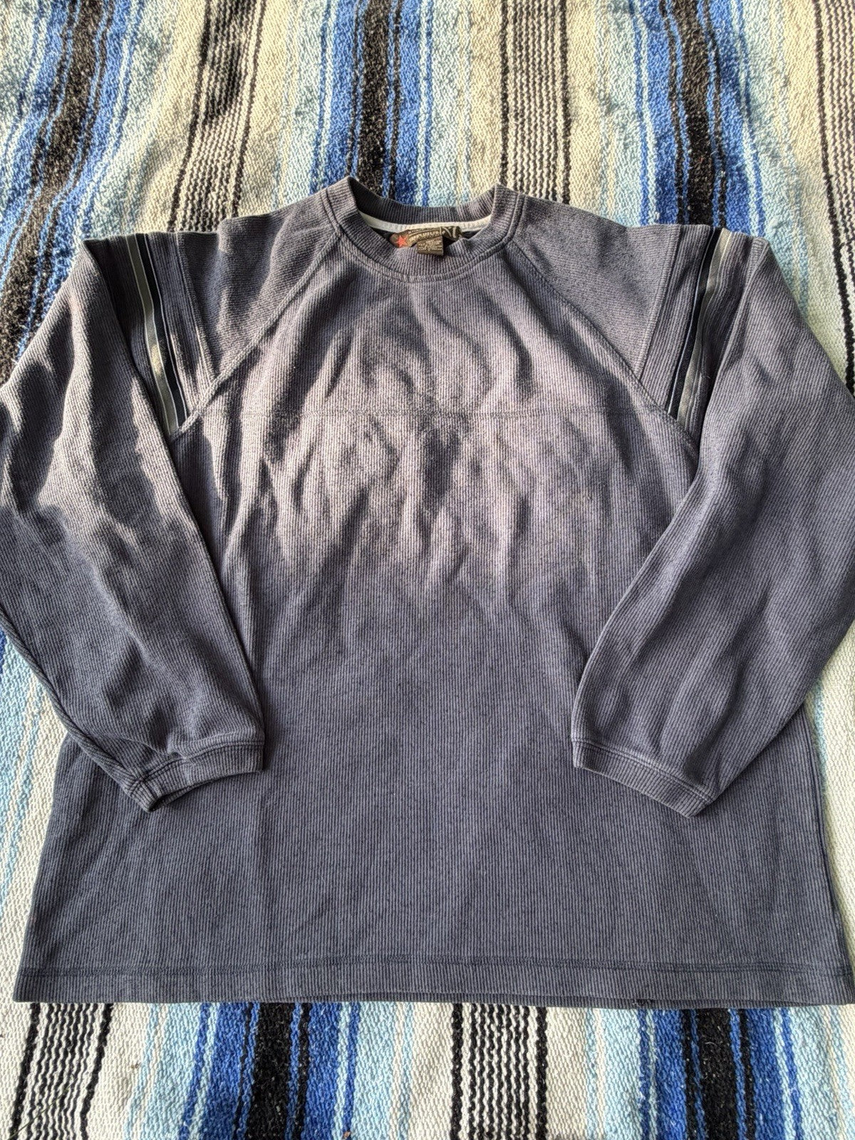 AS IS VINTAGE Xtreme Gear Sweater Mens Large Blue Surfwear Skate Grunge Y2K