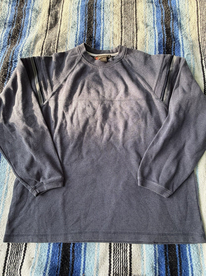 AS IS VINTAGE Xtreme Gear Sweater Mens Large Blue Surfwear Skate Grunge Y2K
