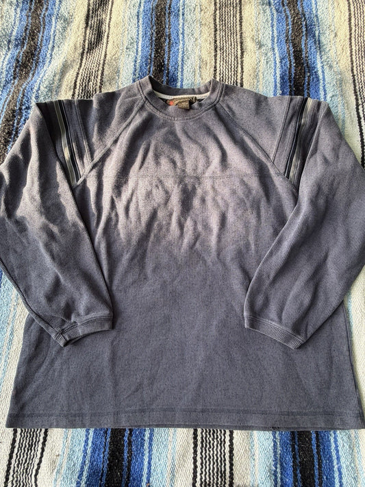 AS IS VINTAGE Xtreme Gear Sweater Mens Large Blue Surfwear Skate Grunge Y2K