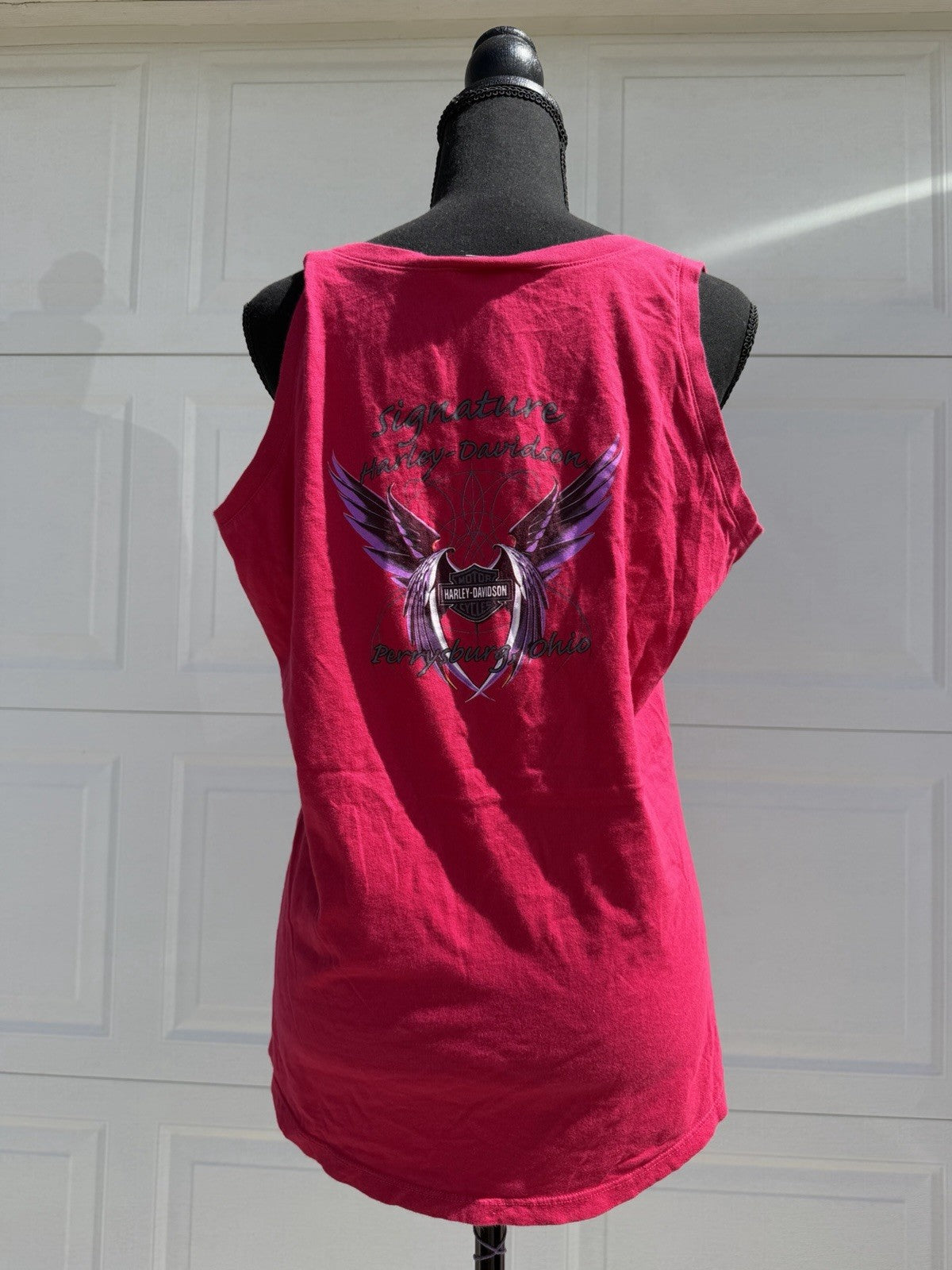 Vintage 90s Harley-Davidson Perrysburg Ohio Tank Top Red XL