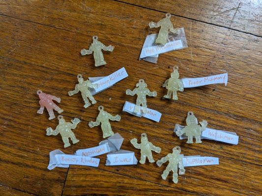 Vintage M.U.S.C.L.E. Men Figures Muscle men  glow in dark Mini Charms Rare KO