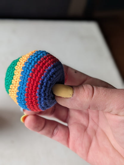 Crocheted Hacky Sack Footbag Lot - 3 Footbags (Random Color & Design)