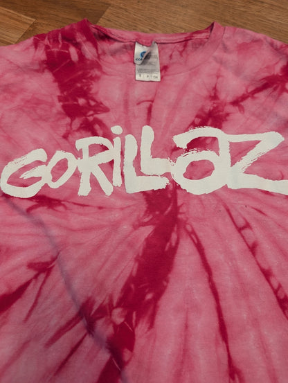 Official Gorillaz Pink Tye Dye Merch T Shirt Small 