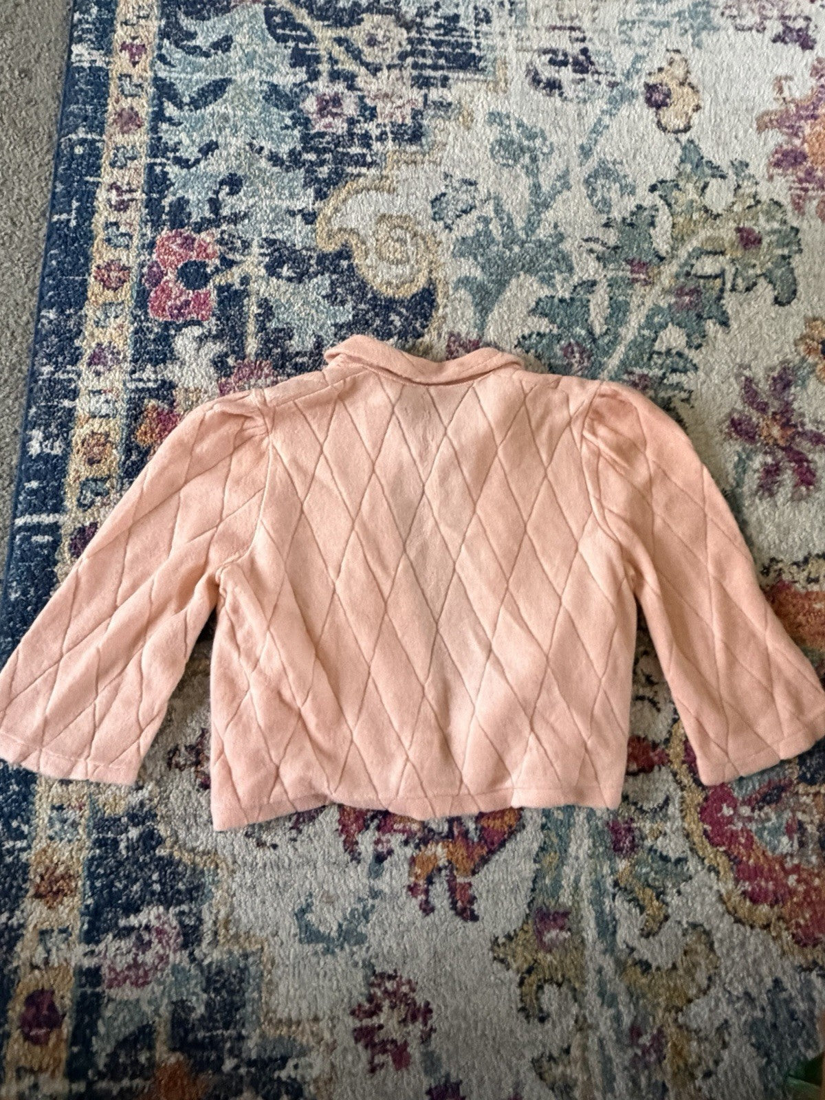 1940s Quilted Soft Pink Bed Jacket -See Measurements