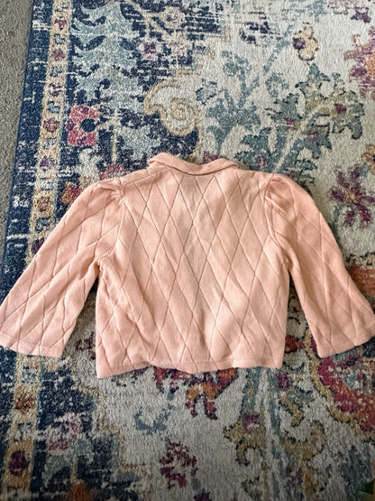 1940s Quilted Soft Pink Bed Jacket -See Measurements