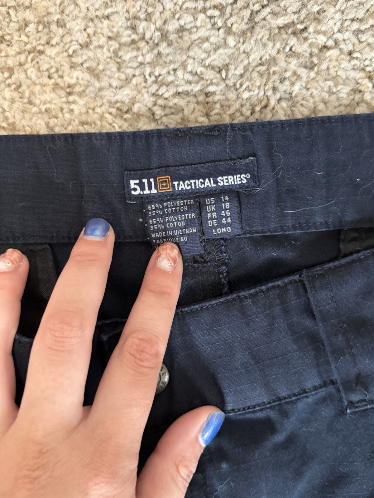5.11 Tactical Women's Flex-Tac TDU Ripstop Cargo Pants 724 Dark Navy Sz 14