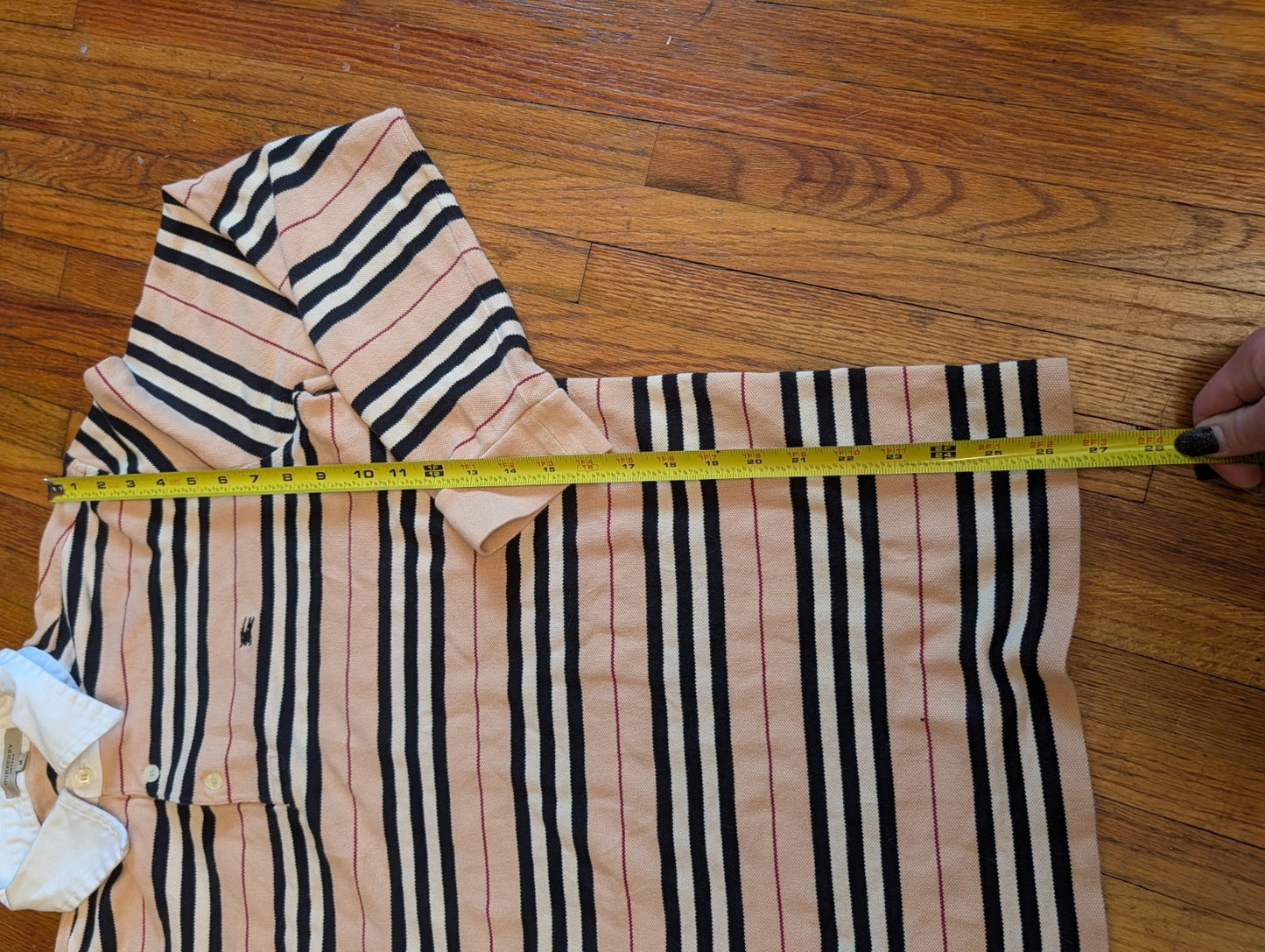 BURBERRY LONDON Size M Nova Stripe Cotton Long Sleeve Polo Rugby 