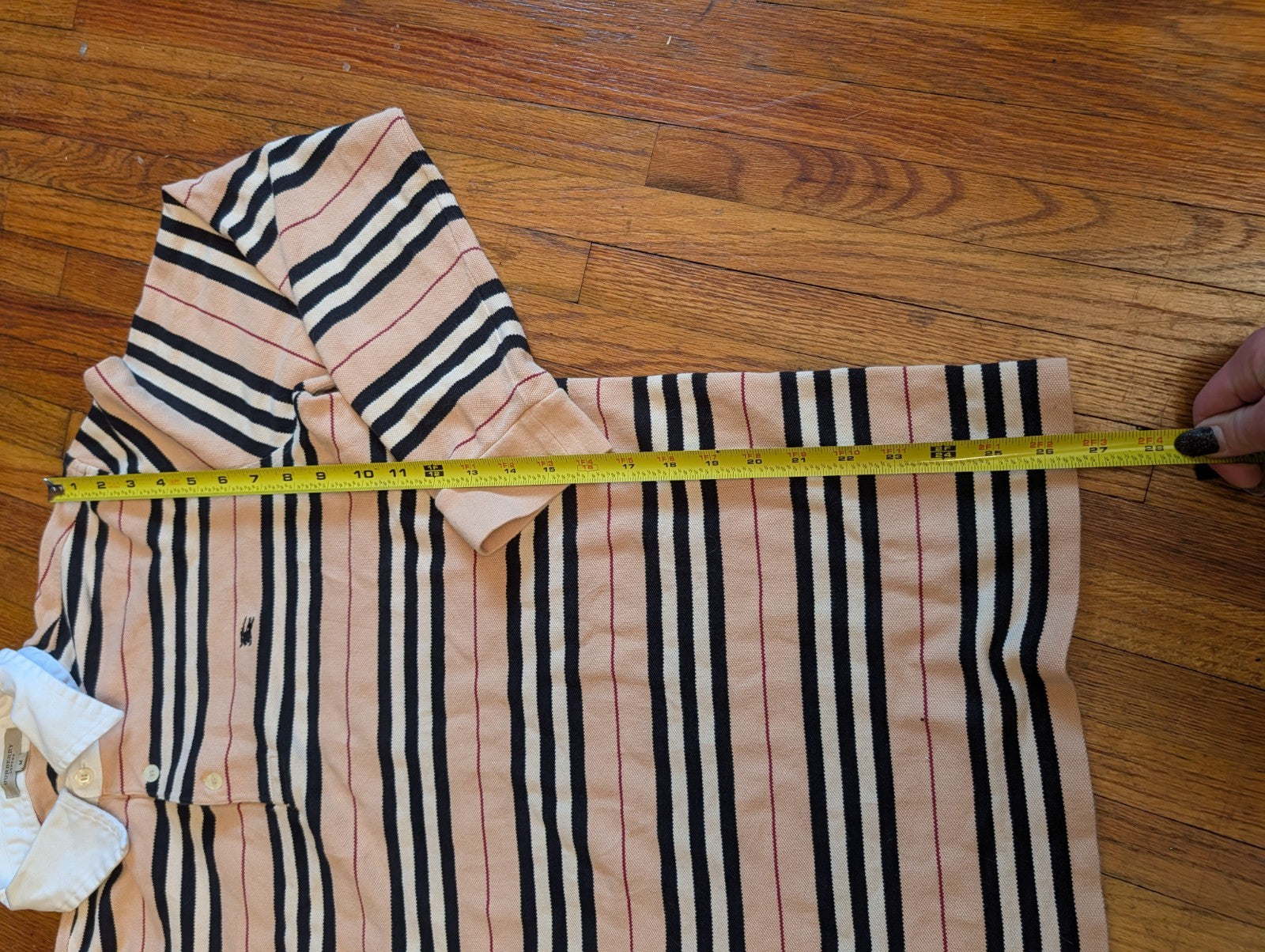 BURBERRY LONDON Size M Nova Stripe Cotton Long Sleeve Polo Rugby 
