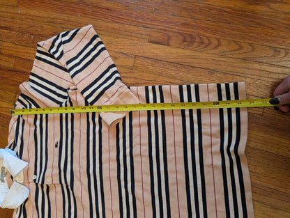 BURBERRY LONDON Size M Nova Stripe Cotton Long Sleeve Polo Rugby 
