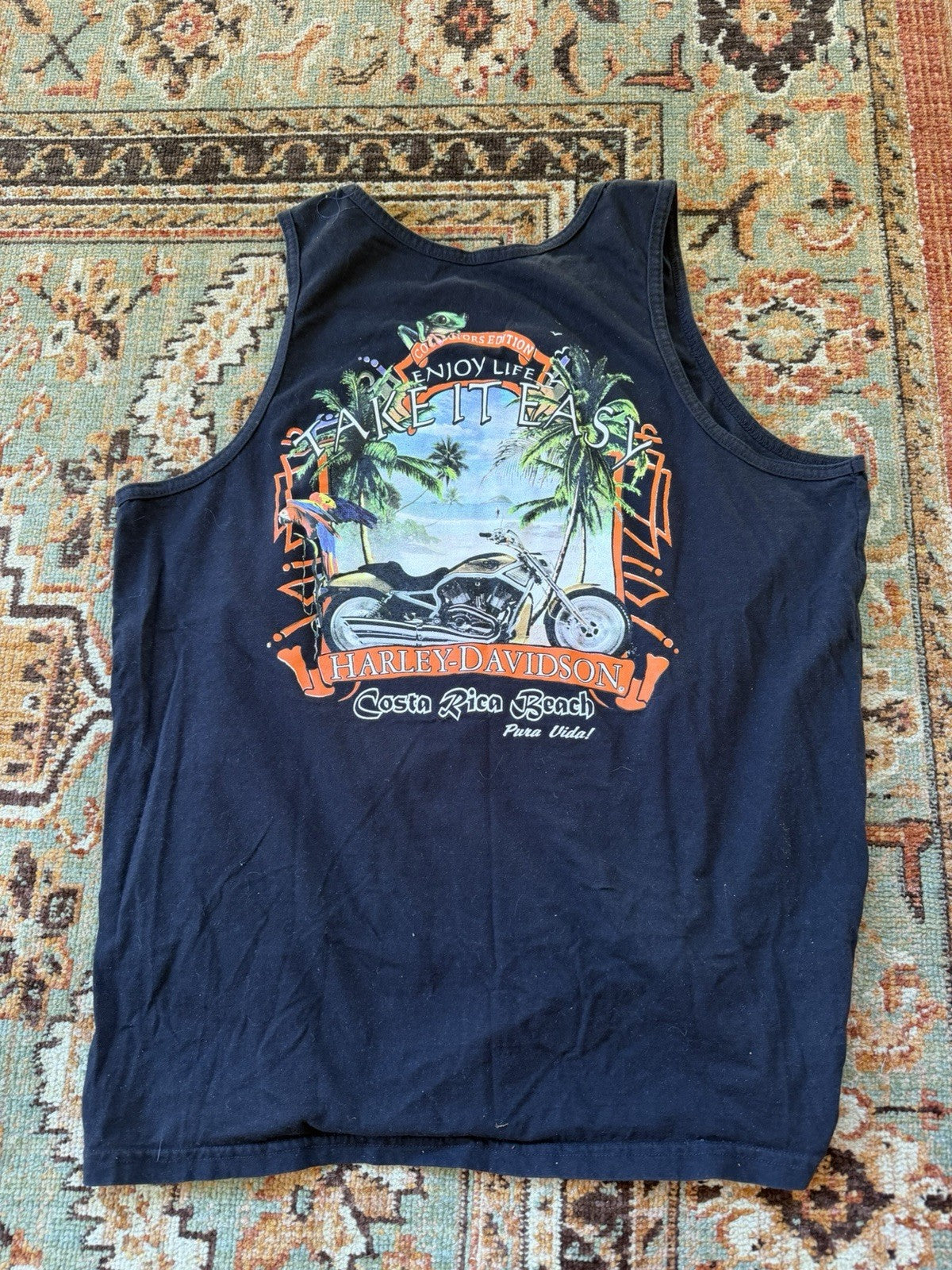 Vintage Mens Harley Davidson Collectors Edition Costa Rica Sleeveless Tank XXL