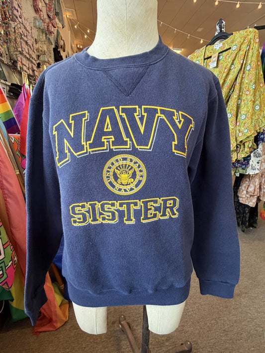 Military Navy Sister Vintage Sweatshirt -See Measurements For Size