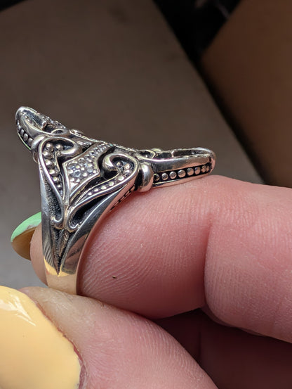 Scott Kay Sterling Silver .925 Cross Saddle Ring Size 8 