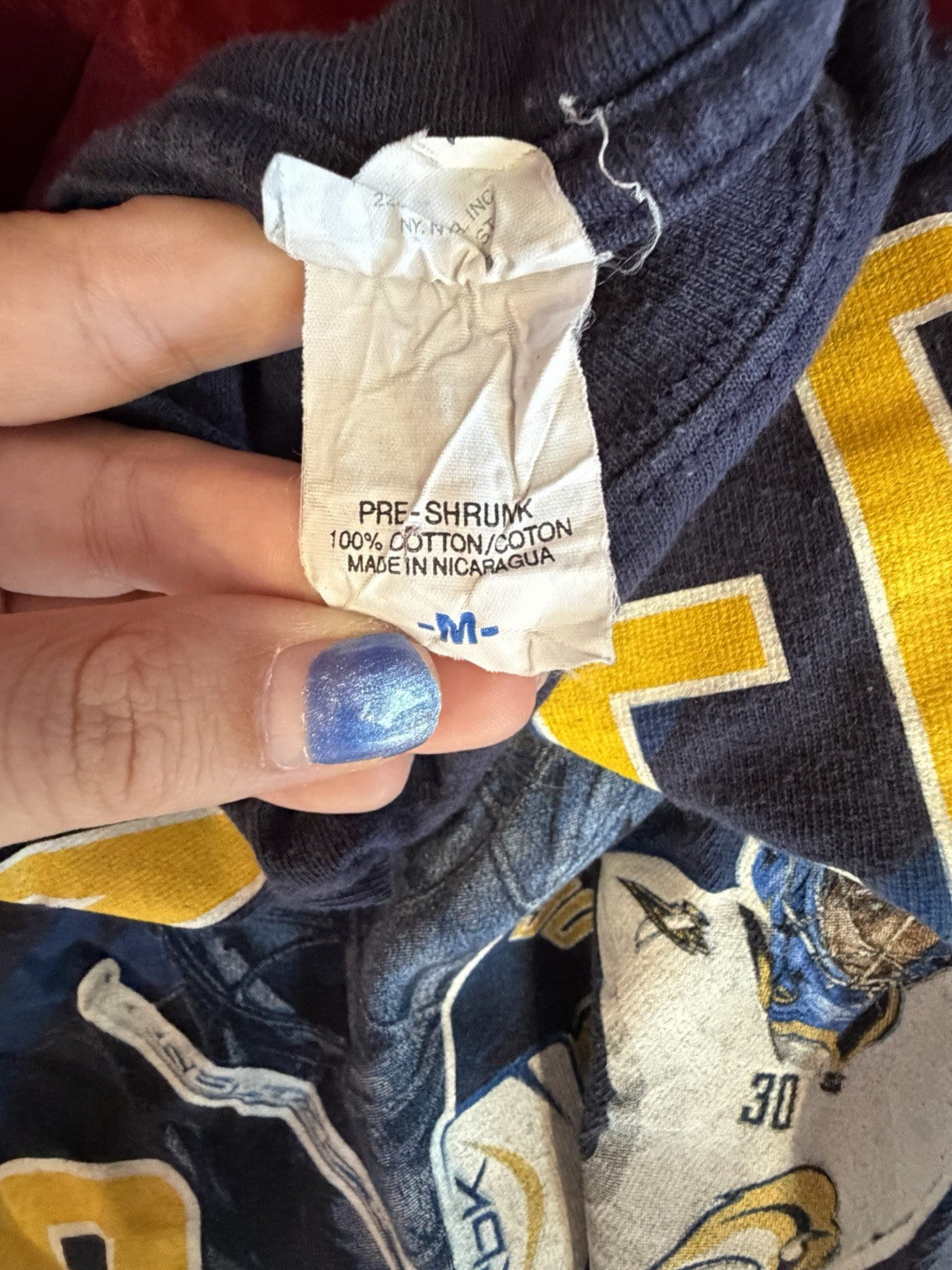 Rare AUTHENTIC Blue RYAN MILLER Shirt M Buffalo Sabres