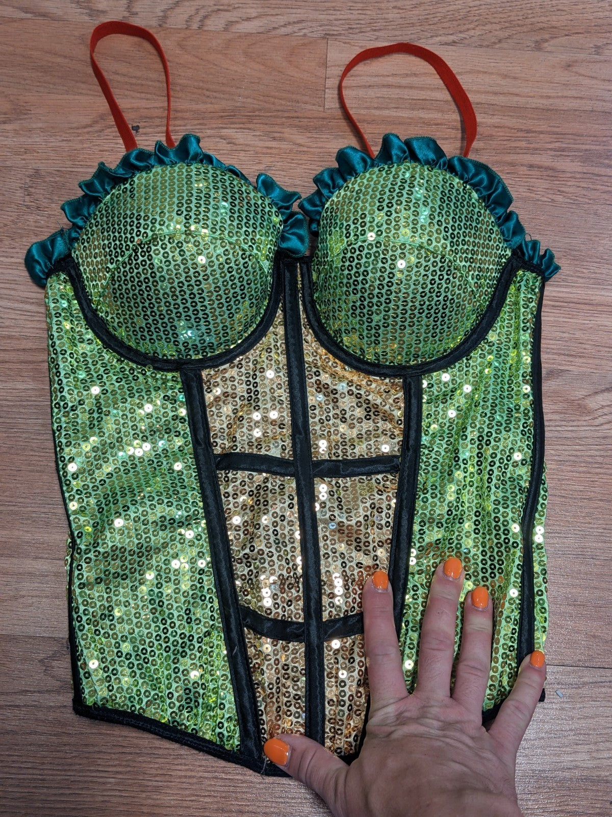 Teenage Mutant Ninja Turtles SEQUIN CORSET Costume Bustier Cosplay Women's XS
