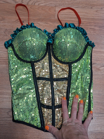 Teenage Mutant Ninja Turtles SEQUIN CORSET Costume Bustier Cosplay Women's XS