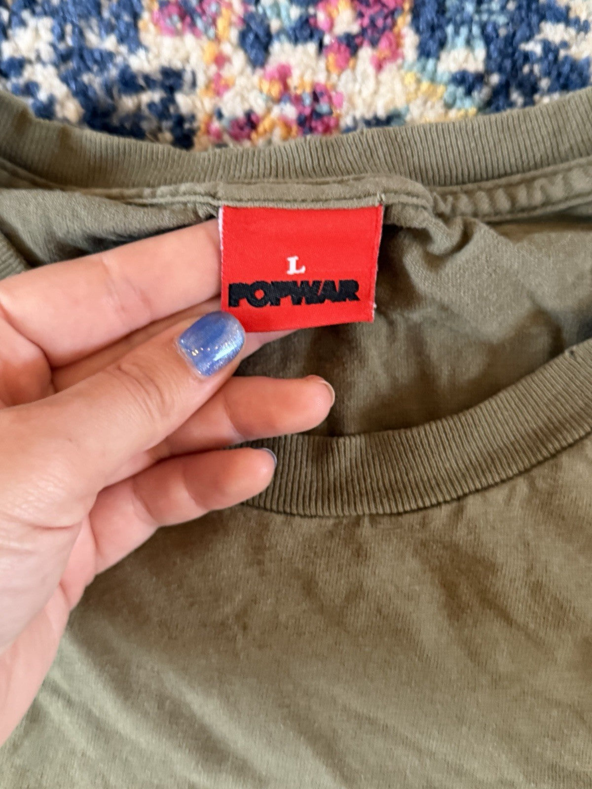AS IS Vintage POPWAR Skateboard Shirt L GREEN LOGO