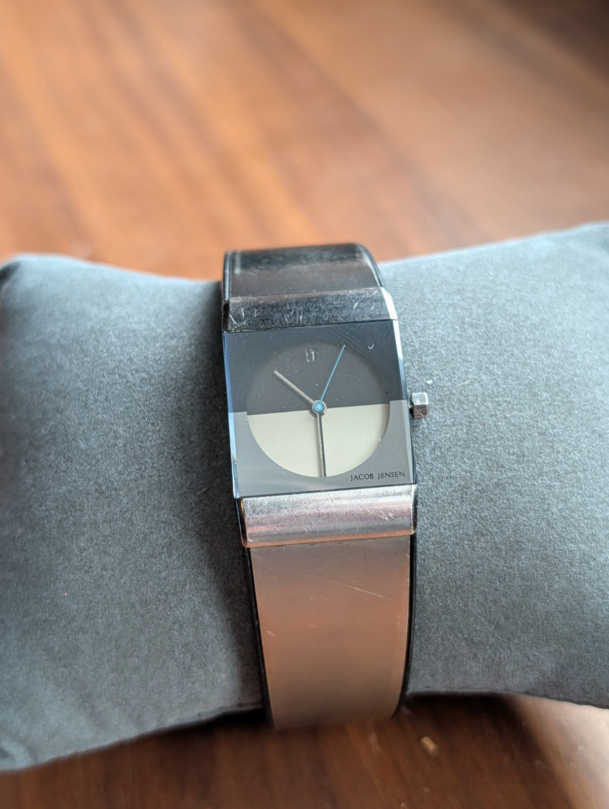 Jacob Jensen 510 Steel Titanium Rectangle Quartz Watch AS IS New Battery 