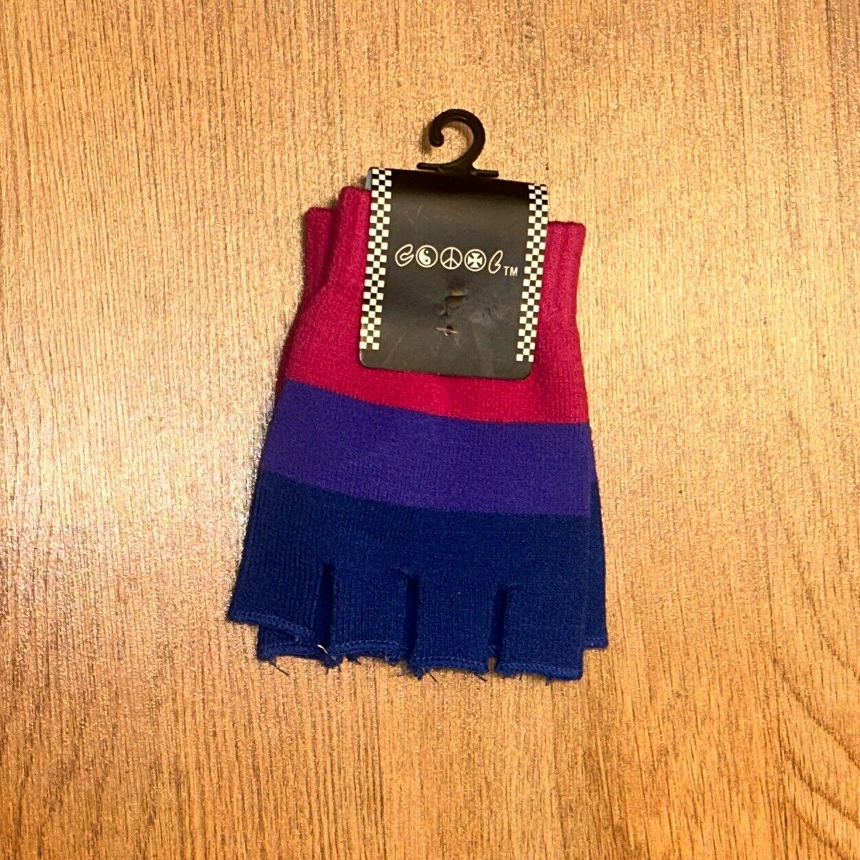 NWT LGBTQ+ BISEXUAL PRIDE fingerless GLOVES One size FREE SHIPPING